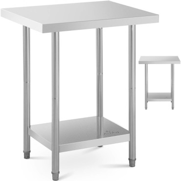 Tablica stola nehrđajućeg čelika radna ploča s policom 76x61cm