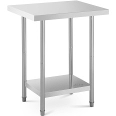 Tavolo da tavolo da tavolo in acciaio inox con scaffale 76x61cm