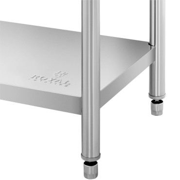 Tabela de mesa de mesa de aço inoxidável com prateleira 76x61cm