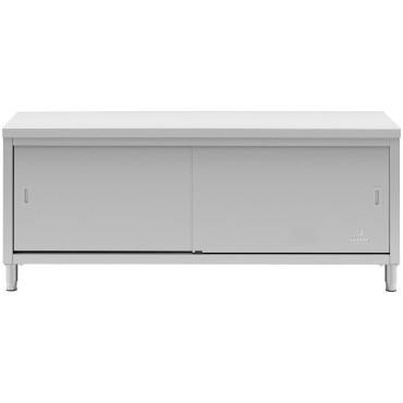 Roestvrijstalen kast gastronomie. Zijkeur 200x70cm