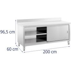 Armoire debout en acier inoxydable avec cames de course Double Dorader 200x60cm