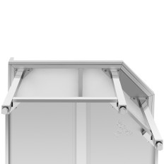 Angolo da tavolo da tavolo con un rack in acciaio inossidabile con scaffale 90x90x70cm
