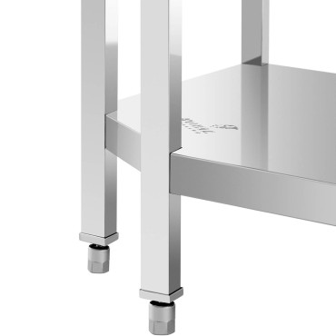 Coin de plan de travail de table avec rack en acier inoxydable avec une étagère 90x90x70cm