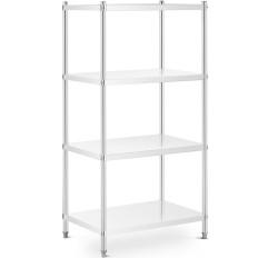 Rustfritt stål rack 4 hyller 90x60cm høy 180 cm