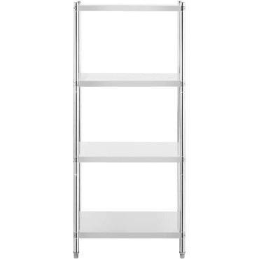 Rack en acier inoxydable 4 étagères 80x60cm de hauteur 180cm