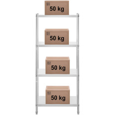 Rack de aço inoxidável 4 prateleiras 80x60cm alta 180cm