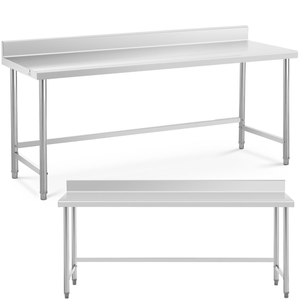 Mesa de acero inoxidable de la mesa de la mesa con RANT 200x70cm