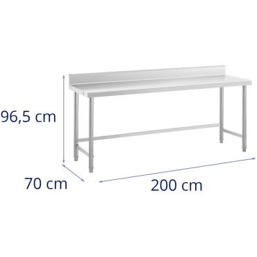 Stalo darbo stalviršis Nerūdijančio plieno stalas su 200X70 cm