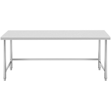 Bordet rustfrit stål bordplade 200x70cm