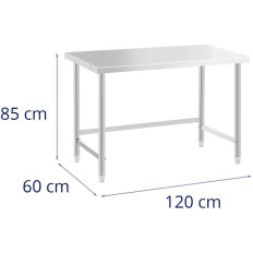 Tabela iz nerjavečega jekla WorkTop 120x60cm