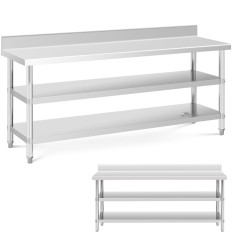 Taulukko Työtason ruostumaton teräs taulukko Rant 2 Hyllyt 200x60cm