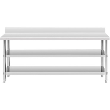 Taulukko Työtason ruostumaton teräs taulukko Rant 2 Hyllyt 200x60cm