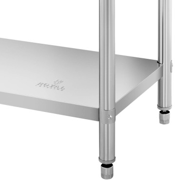 Tabla de acero inoxidable WorkTop 2 estantes 200x60cm