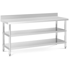 Taulukko Työtason ruostumaton teräs taulukko Rant 2 Hyllyt 180x60cm