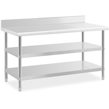 Bordsbänk Stålbordsbord med RANT 2 hyllor 150x70cm