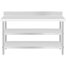 Tabela de mesa de mesa de mesa de mesa com Rant 2 Prateleiras 150x70cm