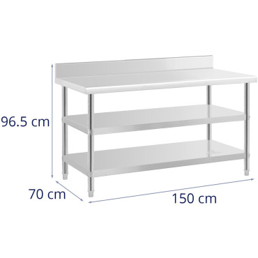 Mesa de mesa de acero de la mesa de la mesa con estantes de la perilla 2 150x70cm