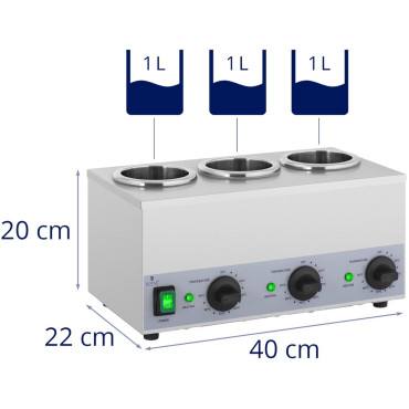 Flessen voor warmwaterflessen Triple 3 Verwarming Zones 3x1L
