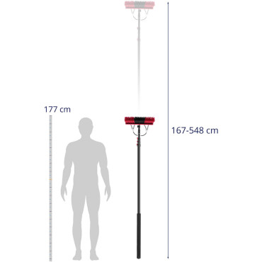 Pensel vann Teleskopisk vann Vann vaske slange nivå vaske solpaneler lengde. 5.5m