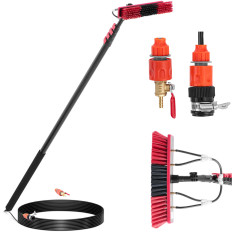 Borstel Water Telescopic Water Washing Slang Niveau Wassen Zonnepanelen Lengte. 7.2m