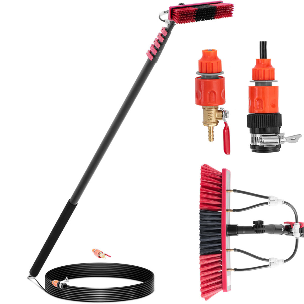 Pinge de brosse Télescopique eau de lavage Niveau de tuyau de tuyau de lavage des panneaux solaires. 8.9m