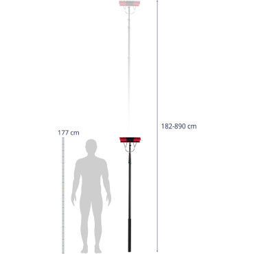 Brush ūdens teleskopiskais ūdens ūdens mazgāšanas šļūtenes līmenis Saules paneļu garums. 8.9m