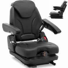 Asiento. Una silla ajustable con reposabrazos y una tira para un tractor. 46x46cm