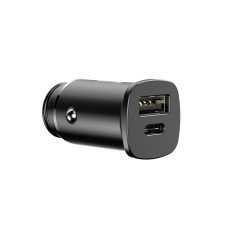 Carregador de carro inteligente com 2 portas USB e USB-C QC PD Black