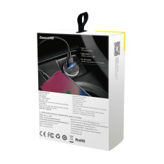 Carregador de carro inteligente com 2 portas USB e USB-C QC PD Black