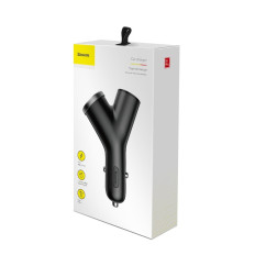 Y-Type 2x USB car charger + Lighter 3.4A cigarette slot