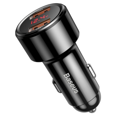Carregador de carro 2x USB Magic Series Dual QC 3.0 45W 6A Preto