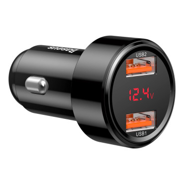 Carregador de carro 2x USB Magic Series Dual QC 3.0 45W 6A Preto