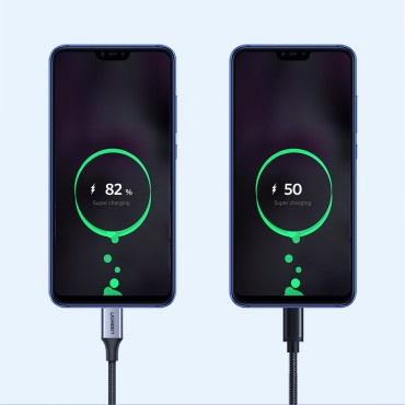 Kabel tråd i USB-flottan - USB-C Snabbladdning 3.0 3a 0.5m grå