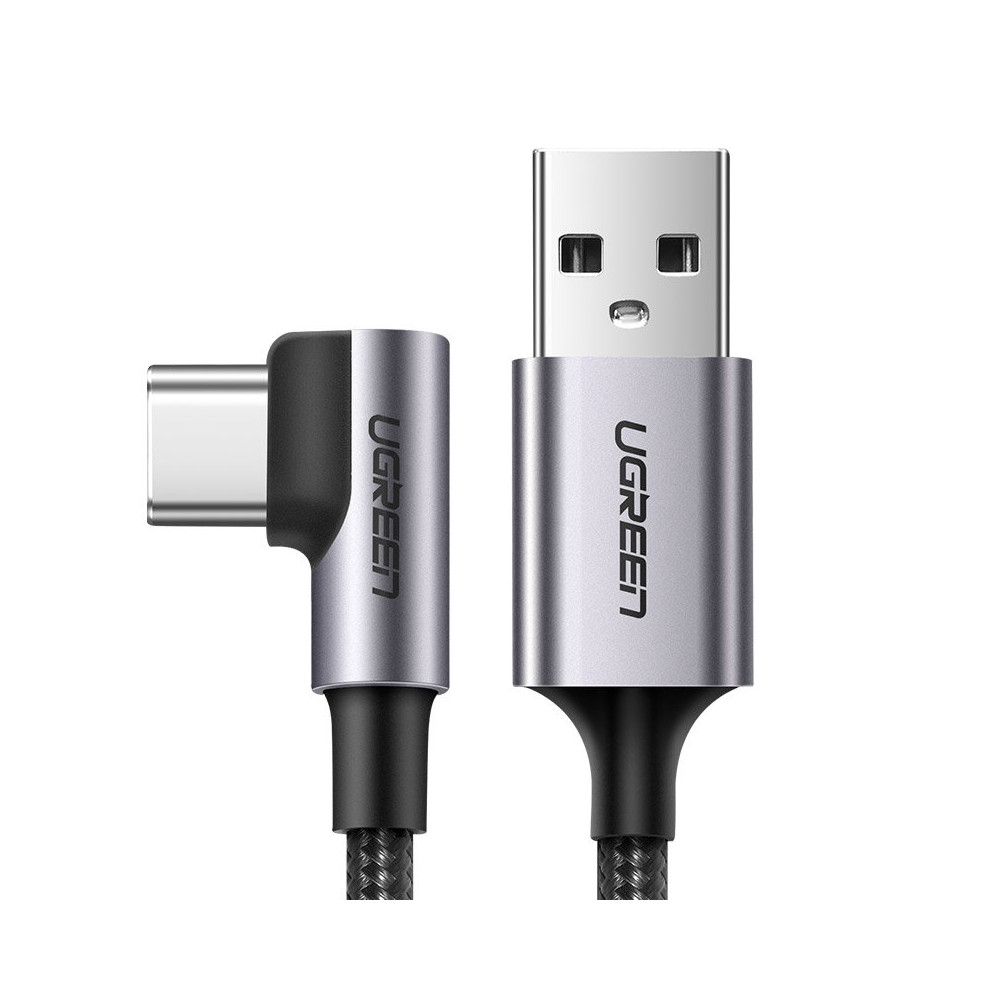 Sānu kabeļu kabeļu pusē USB spraudnis - USB-C 1M 3A pelēks