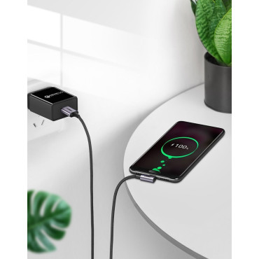Sānu kabeļu kabeļu pusē USB spraudnis - USB-C 1M 3A pelēks