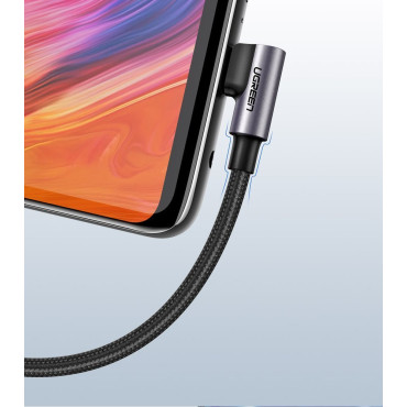Sānu kabeļu kabeļu pusē USB spraudnis - USB-C 1M 3A pelēks