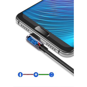 Sānu kabeļu kabeļu pusē USB spraudnis - USB-C 1M 3A pelēks