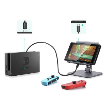 USB-C kabelio prailginimo kabelis 3.1 0.5m juoda