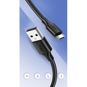 Kabel USB-kabel - Micro USB 2A 1M Svart