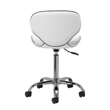 Taburete cosmético Gabbiano Q-4599 blanco — vista trasera