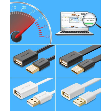 Καλώδιο επέκτασης για μαύρο καλώδιο USB 1M