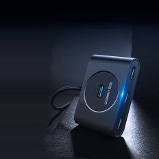 Distributör Hub USB-port upp till 4x USB 3.2 Kabel 0,5 m svart