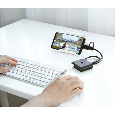 Distributör Hub USB-port upp till 4x USB 3.2 Kabel 0,5 m svart
