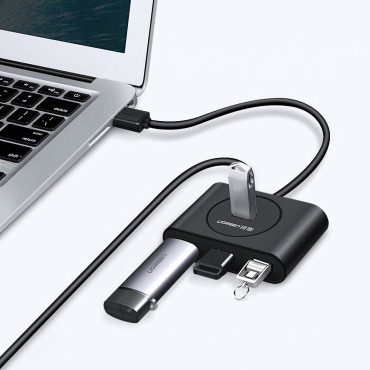 Distributör Hub USB-port upp till 4x USB 3.2 Kabel 0,5 m svart