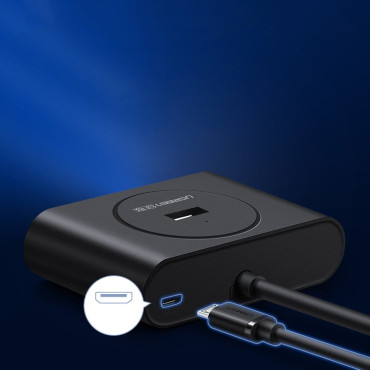 Distributör Hub USB-port upp till 4x USB 3.2 Kabel 0,5 m svart