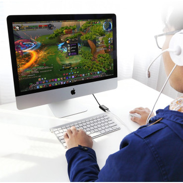 Eksternt lydkort USB-adapter - 3.5mm Mini Jack 15cm kabel svart