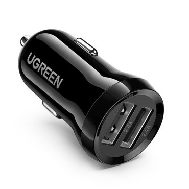 Billader 2x USB 24W 4.8A Sort