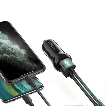 Auto Nabíjačka 2x USB 24W 4.8A ČIERNA