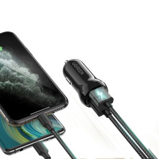 Auto Nabíjačka 2x USB 24W 4.8A ČIERNA