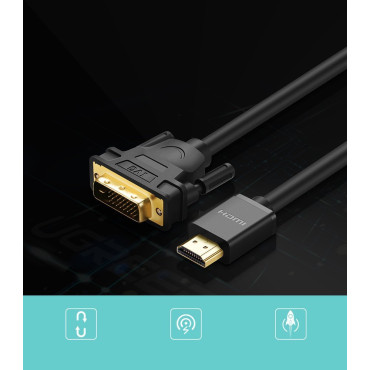 Kabel HDMI-adapterkabel - DVI 4K 60Hz 30AWG 1M svart